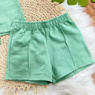Conj. Blusa Love com Amarração e Short - Verde